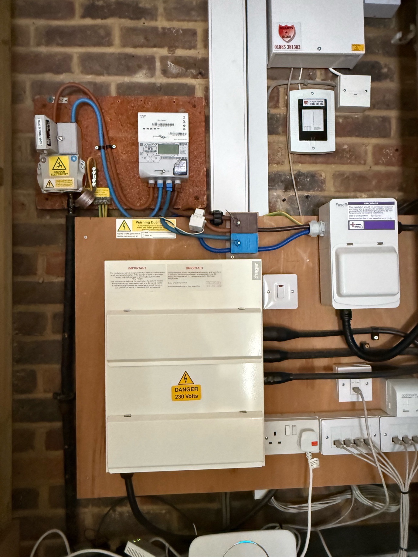 Complete meter and consumer unit installation with surge protection